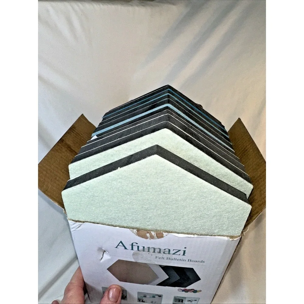 Afumazi Felt Bulletin Boards Hexagon Shape 10 count